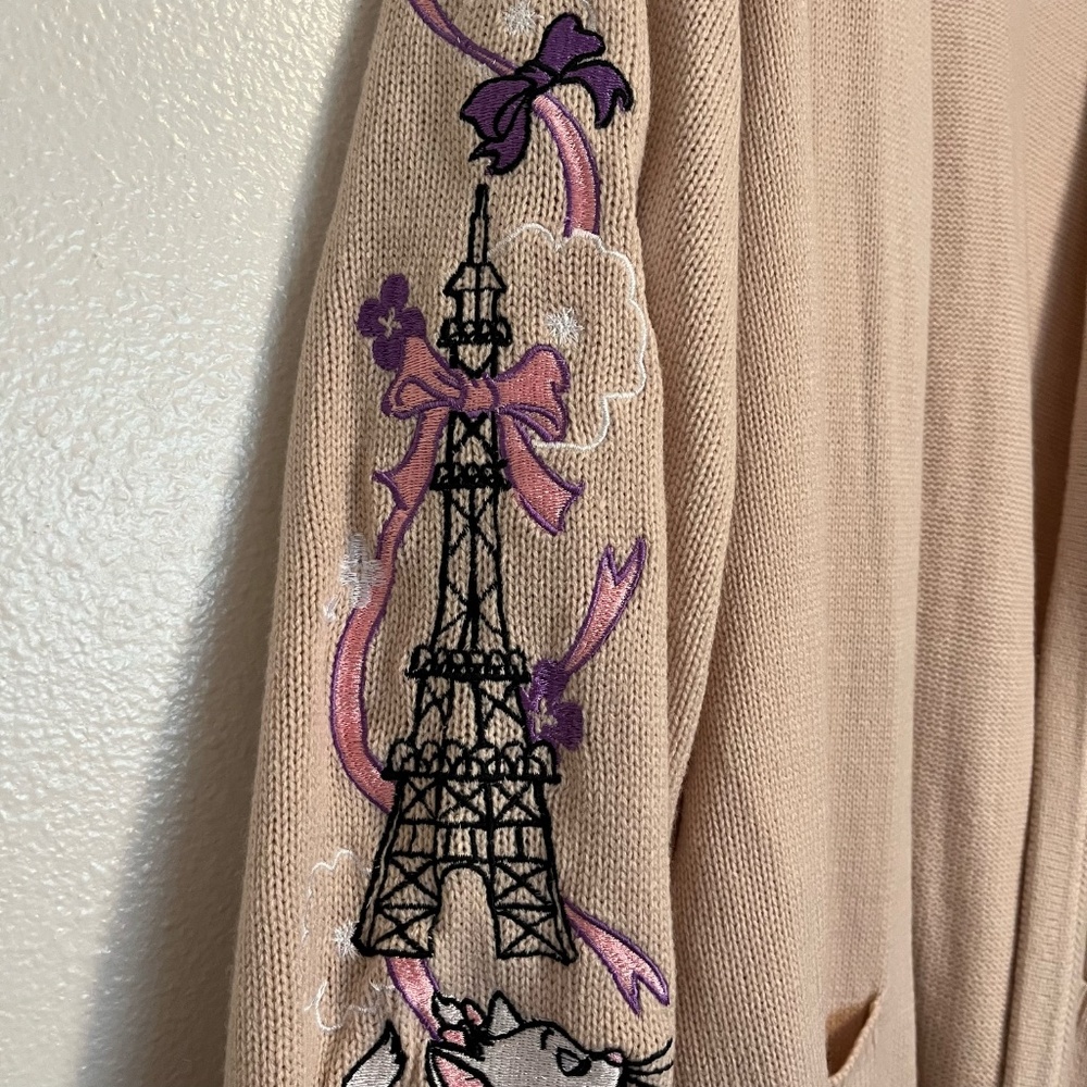 Disney - The Aristocats Marie Eiffel Tower Embroidered Open Cardigan - 3X - Picture 6 of 14